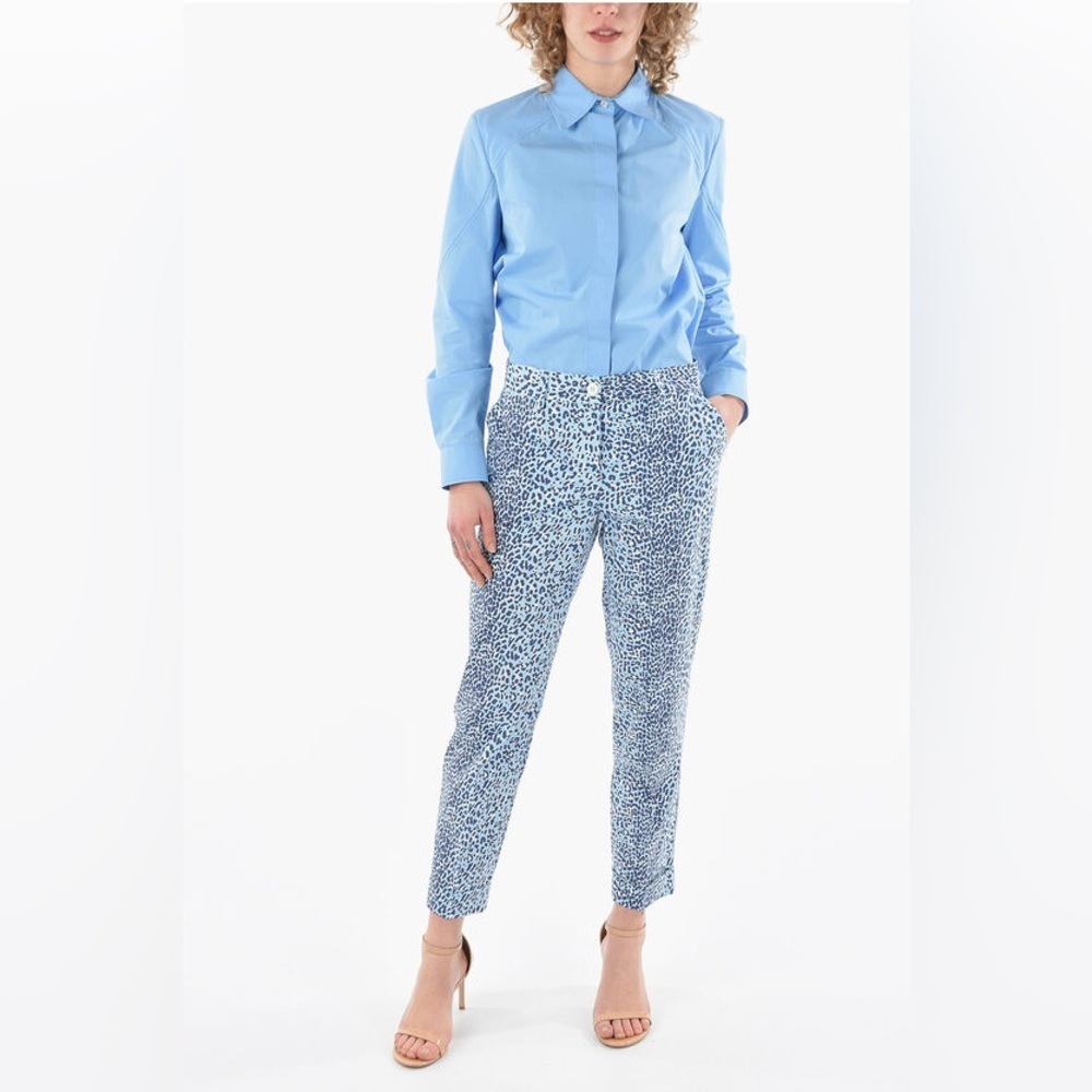 P.A.R.O.S.H ANIMAL PRINTED COPARD TROUSERS WITH SIDE POCKETS